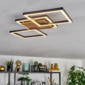 hofstein Bealo Plafonnier LED Couleur bois, Noir, 1 lumière* Lampes Modernes