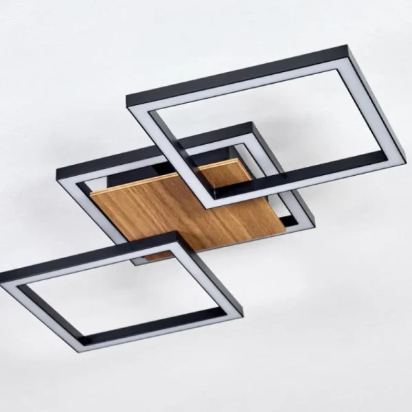 hofstein Bealo Plafonnier LED Couleur bois, Noir, 1 lumière* Lampes Modernes