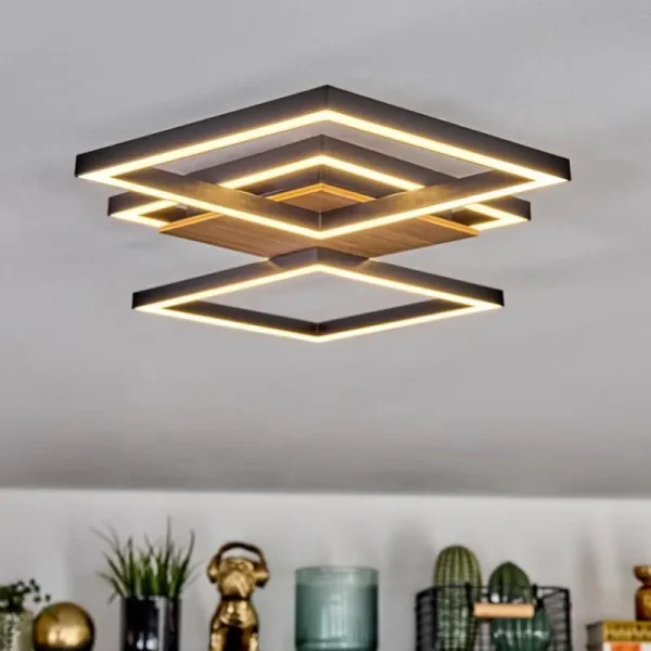 hofstein Bealo Plafonnier LED Couleur bois, Noir, 1 lumière* Lampes Modernes