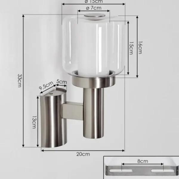 hofstein Beira Lampe murale d´extérieur, Applique murale Nickel mat, 1 lumière* Lampes Modernes