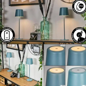 hofstein Belece Lampe de table d'extérieur, Lampe à poser LED Bleu, 1 lumière* Lampes Modernes