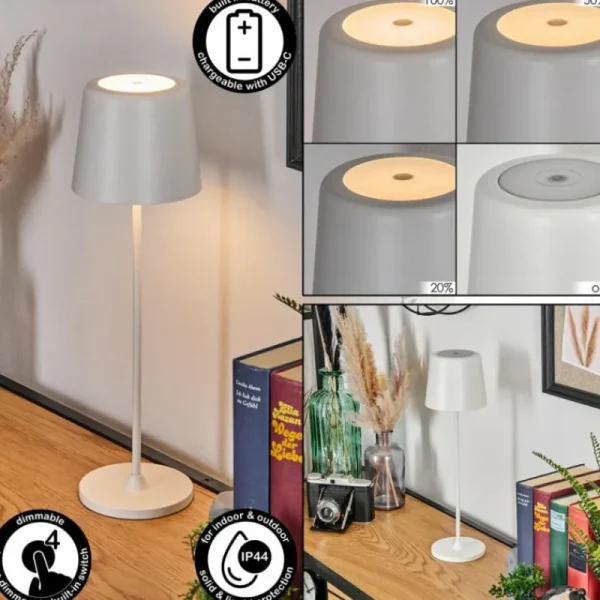 hofstein Belece Lampe de table d'extérieur, Lampe à poser LED Blanc, 1 lumière* Lampes Modernes