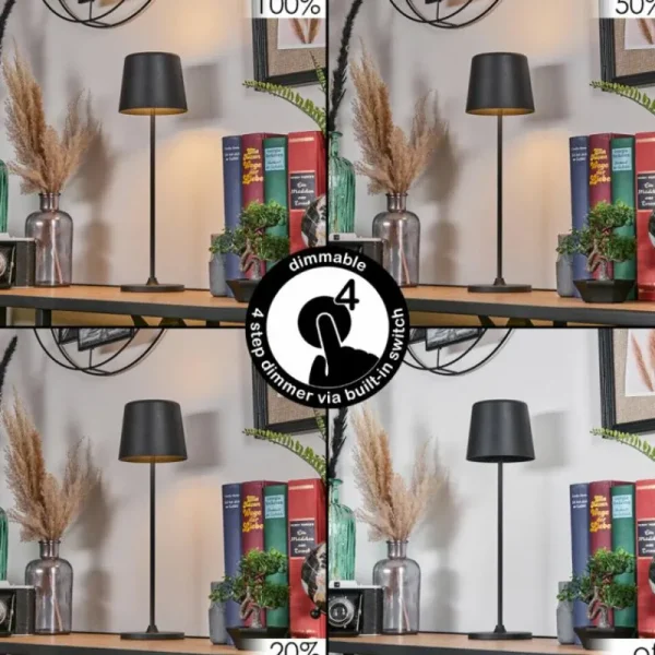 hofstein Belece Lampe de table d'extérieur, Lampe à poser LED Noir, 1 lumière* Lampes Modernes