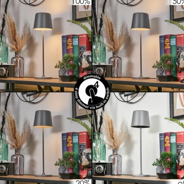 hofstein Belece Lampe de table d'extérieur, Lampe à poser LED Gris, 1 lumière* Lampes Modernes