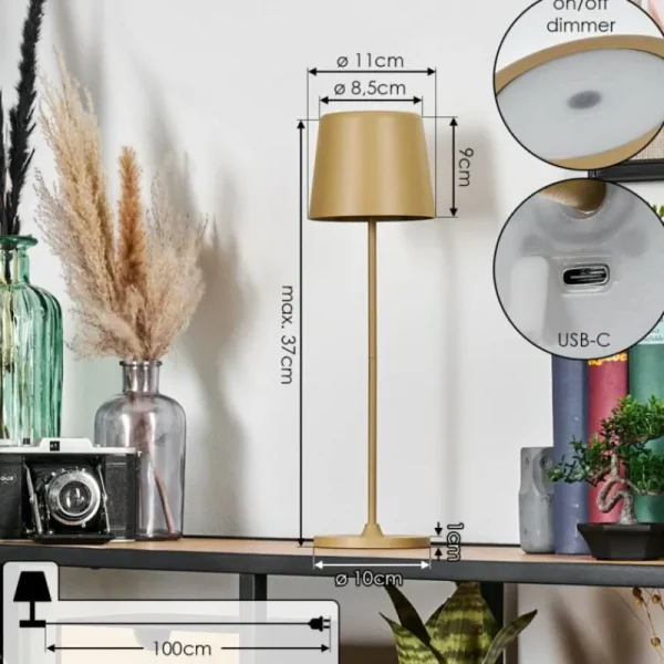 hofstein Belece Lampe de table d'extérieur, Lampe à poser LED Beige, 1 lumière* Lampes Modernes