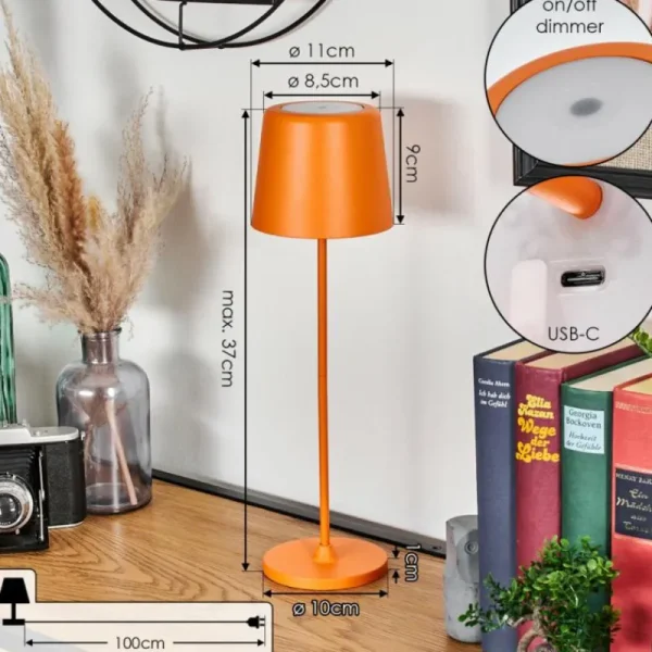 hofstein Belece Lampe de table d'extérieur, Lampe à poser LED Orange, 1 lumière* Lampes Modernes