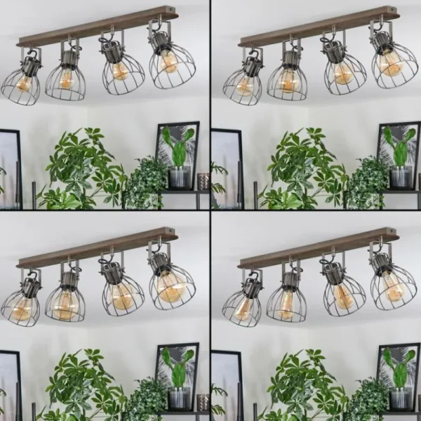 hofstein Bitterroot Plafonnier Gris, Écru, 4 lumières* Lampes Modernes