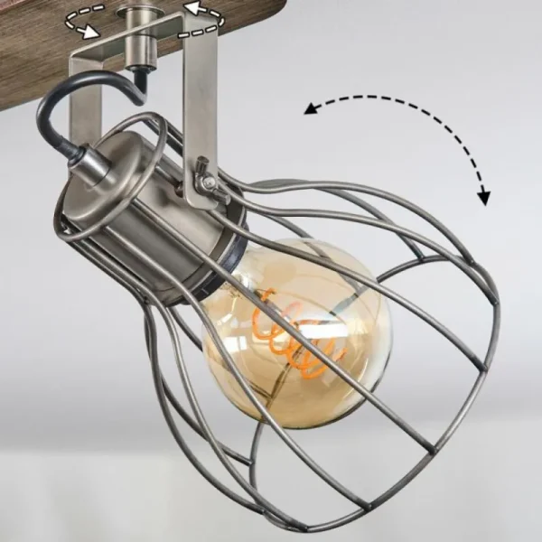 hofstein Bitterroot Plafonnier Gris, Écru, 4 lumières* Lampes Modernes