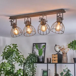 hofstein Bitterroot Plafonnier Gris, Écru, 4 lumières* Lampes Modernes