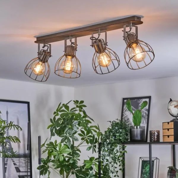 hofstein Bitterroot Plafonnier Gris, Écru, 4 lumières* Lampes Modernes
