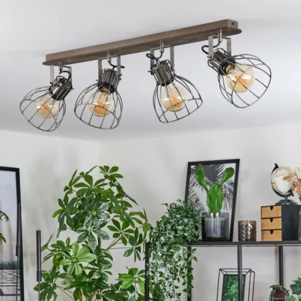 hofstein Bitterroot Plafonnier Gris, Écru, 4 lumières* Lampes Modernes