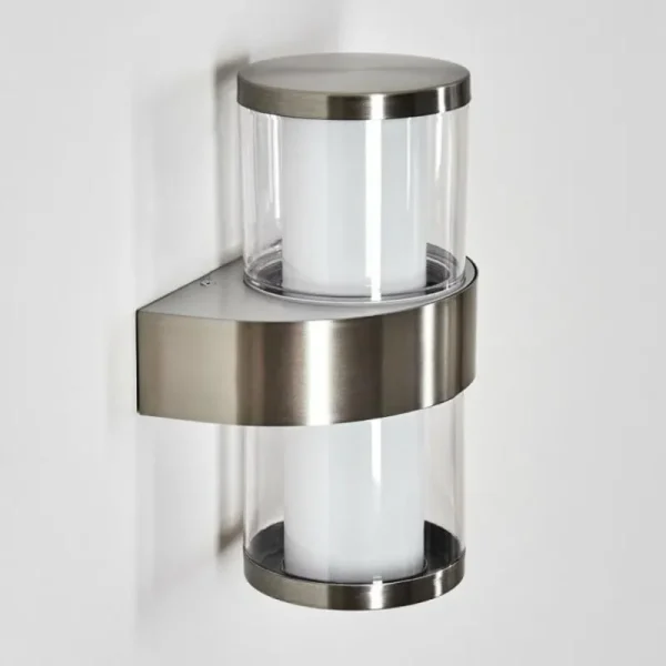 hofstein Blinneberg Luminaire extérieur, Lampe murale d´extérieur LED Nickel mat, 2 lumières* Lampes Modernes