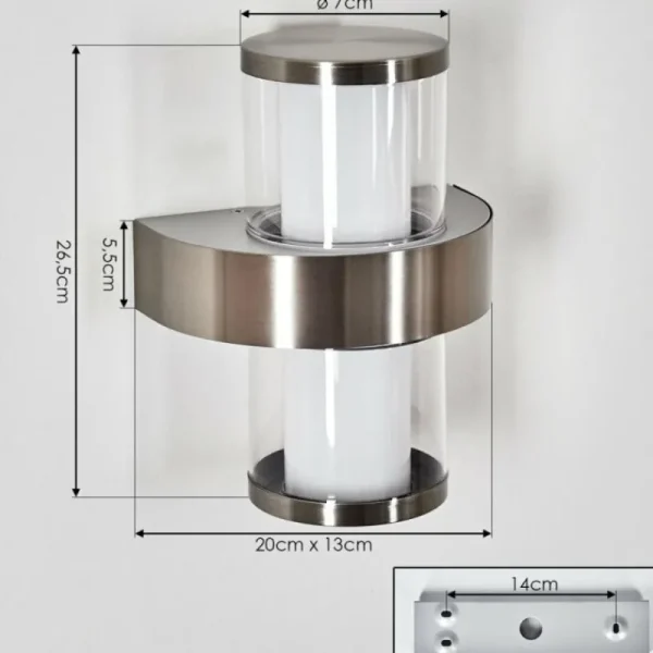 hofstein Blinneberg Luminaire extérieur, Lampe murale d´extérieur LED Nickel mat, 2 lumières* Lampes Modernes