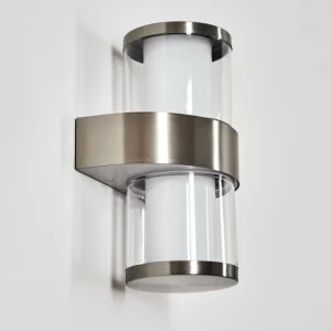 hofstein Blinneberg Luminaire extérieur, Lampe murale d´extérieur LED Nickel mat, 2 lumières* Lampes Modernes