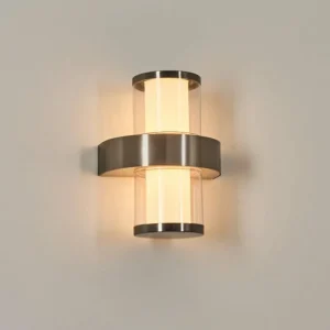 hofstein Blinneberg Luminaire extérieur, Lampe murale d´extérieur LED Nickel mat, 2 lumières* Lampes Modernes