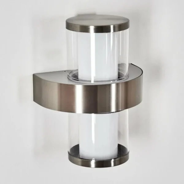 hofstein Blinneberg Luminaire extérieur, Lampe murale d´extérieur LED Nickel mat, 2 lumières* Lampes Modernes