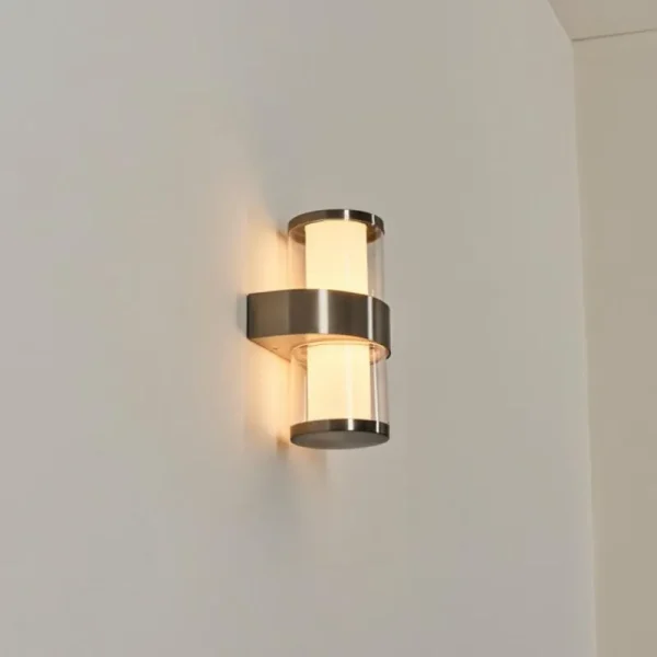 hofstein Blinneberg Luminaire extérieur, Lampe murale d´extérieur LED Nickel mat, 2 lumières* Lampes Modernes