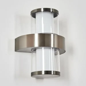 hofstein Blinneberg Luminaire extérieur, Lampe murale d´extérieur LED Nickel mat, 2 lumières* Lampes Modernes