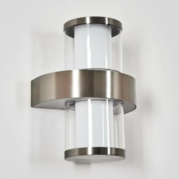 hofstein Blinneberg Luminaire extérieur, Lampe murale d´extérieur LED Nickel mat, 2 lumières* Lampes Modernes