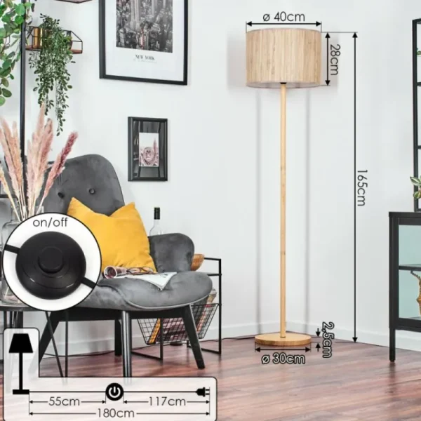 hofstein Bongal Lampadaire Écru, 1 lumière* Lampes Modernes