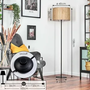 hofstein Bongal Lampadaire Écru, 1 lumière* Lampes Modernes
