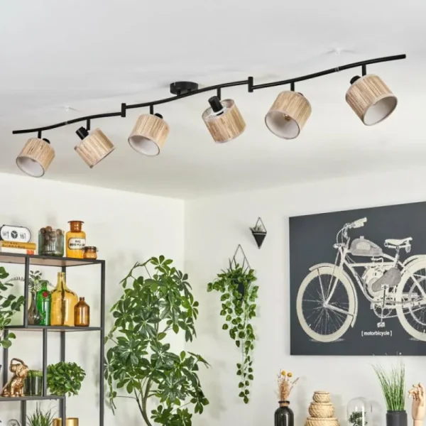 hofstein Bongal Plafonnier Noir, 6 lumières* Lampes Modernes