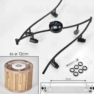 hofstein Bongal Plafonnier Noir, 6 lumières* Lampes Modernes
