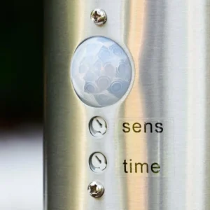 hofstein Borne d'éclairage Caserta Acier inoxydable, 1 lumière, Détecteur de mouvement* Lampes Modernes