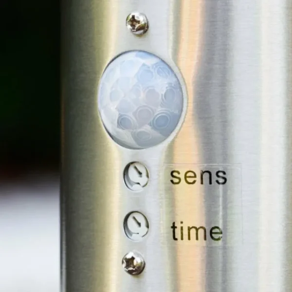 hofstein Borne d'éclairage Caserta Acier inoxydable, 1 lumière, Détecteur de mouvement* Lampes Modernes