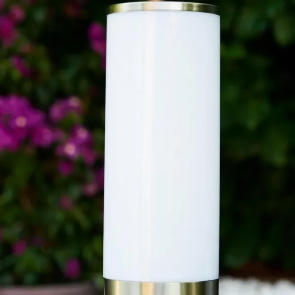 hofstein Borne d'éclairage Caserta Acier inoxydable, 1 lumière, Détecteur de mouvement* Lampes Modernes