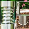 hofstein Borne d'éclairage Dakar Acier inoxydable, 1 lumière, Détecteur de mouvement* Lampes Modernes