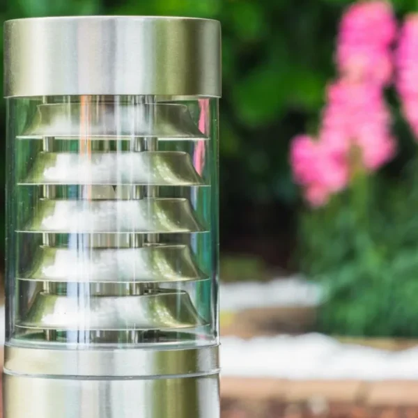 hofstein Borne d'éclairage Dakar Acier inoxydable, 1 lumière, Détecteur de mouvement* Lampes Modernes
