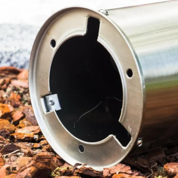 hofstein Borne d'éclairage Dakar Acier inoxydable, 1 lumière, Détecteur de mouvement* Lampes Modernes
