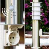 hofstein Borne d'éclairage Tunes Acier inoxydable, 1 lumière, Détecteur de mouvement* Lampes Modernes