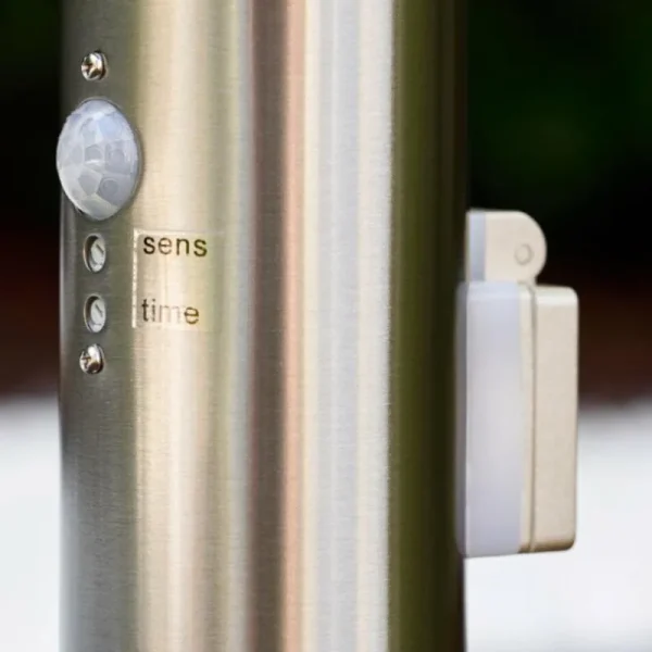 hofstein Borne d'éclairage Tunes Acier inoxydable, 1 lumière, Détecteur de mouvement* Lampes Modernes