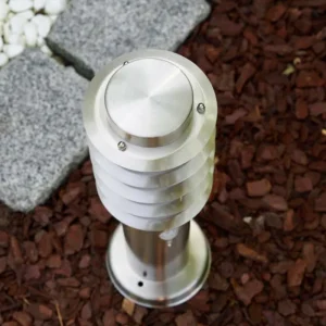 hofstein Borne d'éclairage Tunes Acier inoxydable, 1 lumière, Détecteur de mouvement* Lampes Modernes