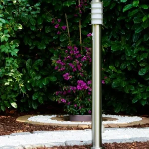 hofstein Borne d'éclairage Tunes Acier inoxydable, 1 lumière, Détecteur de mouvement* Lampes Modernes