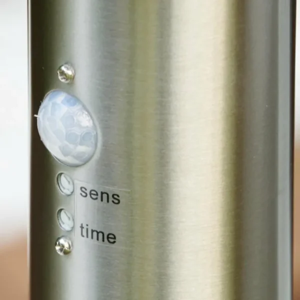 hofstein Borne d'éclairage Tunes Acier inoxydable, 1 lumière, Détecteur de mouvement* Lampes Modernes