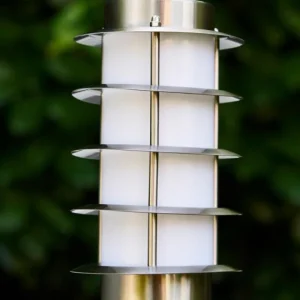 hofstein Borne d'éclairage Tunes Acier inoxydable, 1 lumière, Détecteur de mouvement* Lampes Modernes