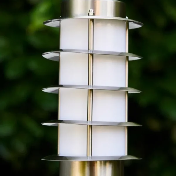 hofstein Borne d'éclairage Tunes Acier inoxydable, 1 lumière, Détecteur de mouvement* Lampes Modernes
