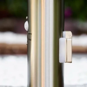 hofstein Borne d'éclairage Tunes Acier inoxydable, 1 lumière, Détecteur de mouvement* Lampes Modernes