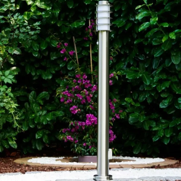 hofstein Borne d'éclairage Tunes Acier inoxydable, 1 lumière, Détecteur de mouvement* Lampes Modernes