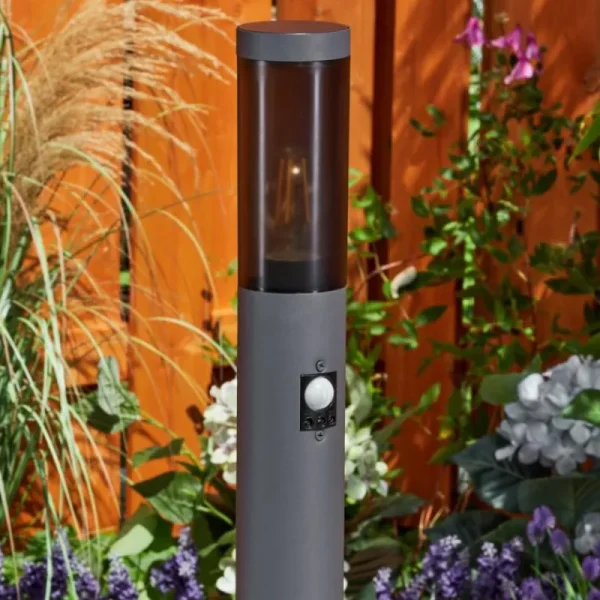hofstein Borne lumineuse Gaborone Anthracite, 1 lumière, Détecteur de mouvement* Lampes Modernes