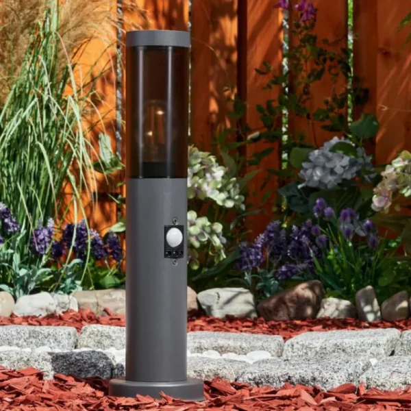 hofstein Borne lumineuse Gaborone Anthracite, 1 lumière, Détecteur de mouvement* Lampes Modernes