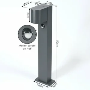 hofstein Borne lumineuse Kingstown Anthracite, 1 lumière, Détecteur de mouvement* Lampes Modernes