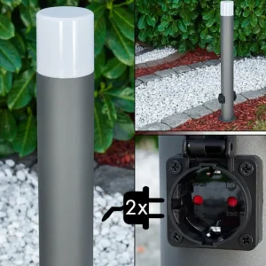 hofstein Borne lumineuse Buhrkall Anthracite, 1 lumière* Lampes Modernes