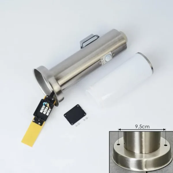 hofstein Borne lumineuse Caserta Nickel mat, 1 lumière, Détecteur de mouvement* Lampes Modernes