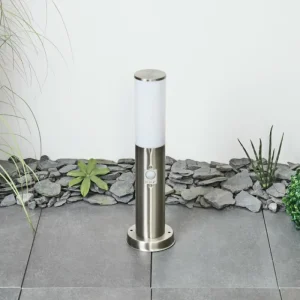 hofstein Borne lumineuse Caserta Nickel mat, 1 lumière, Détecteur de mouvement* Lampes Modernes