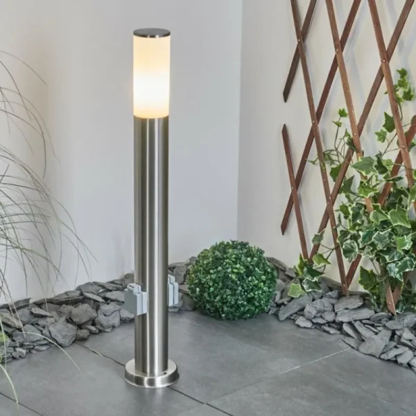 hofstein Borne lumineuse Caserta Nickel mat, 1 lumière* Lampes Modernes