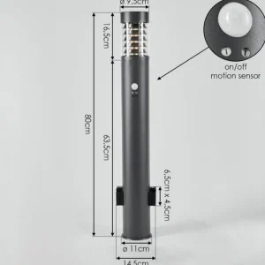 hofstein Borne lumineuse Dakar Anthracite, 1 lumière, Détecteur de mouvement* Lampes Modernes